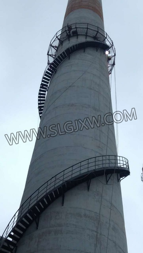  烟囱烟气检测旋转梯平台制作安装工程